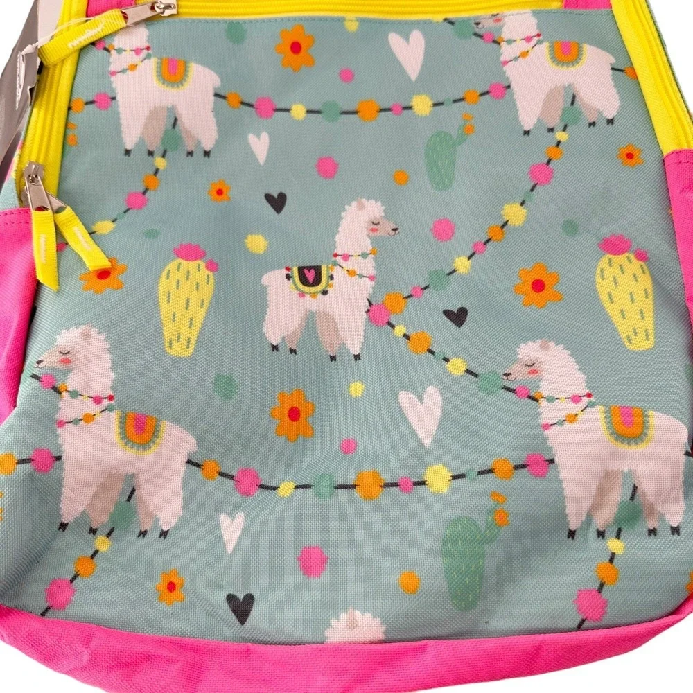 Trailmaker Girls' LLAMA Backpack Adjustable‎ Padded Straps School Pink 17 inch a